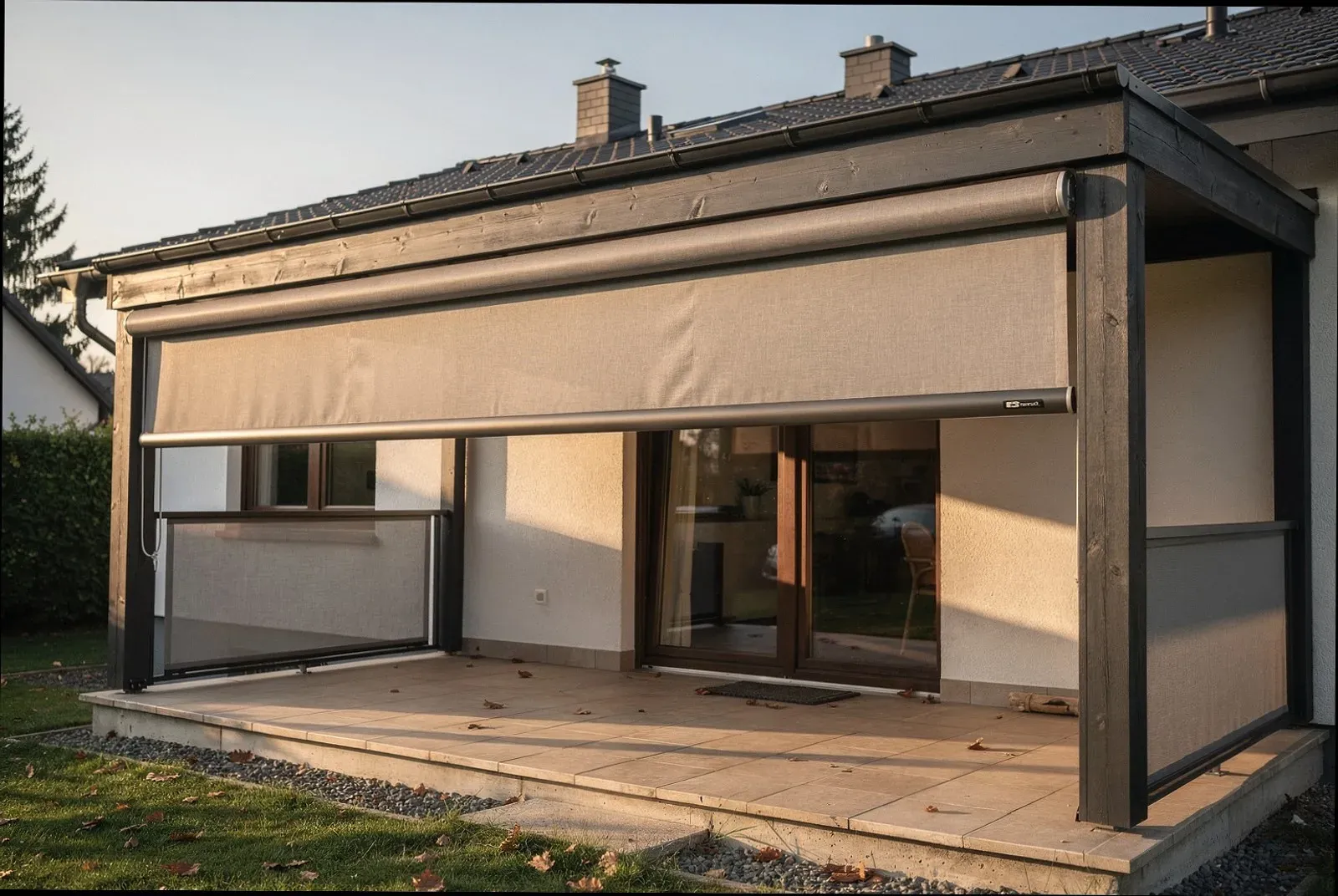 Beschattung unter einem Terrassendach in Fischeln